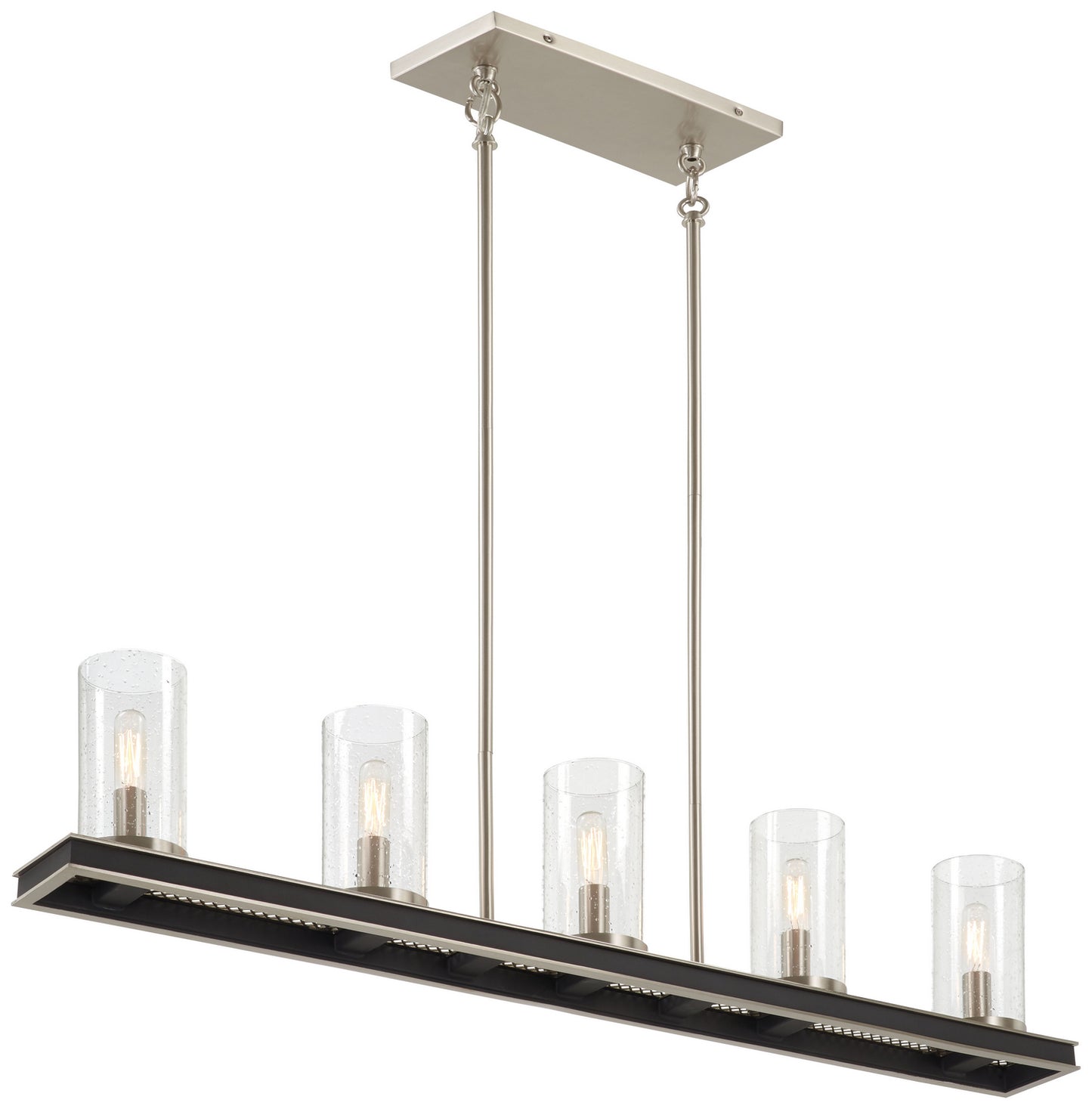 Cole's Crossing Five Light Island Pendant in Coal w/Brushed Nickel