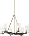 Cole's Crossing Six Light Chandelier in Coal w/Brushed Nickel