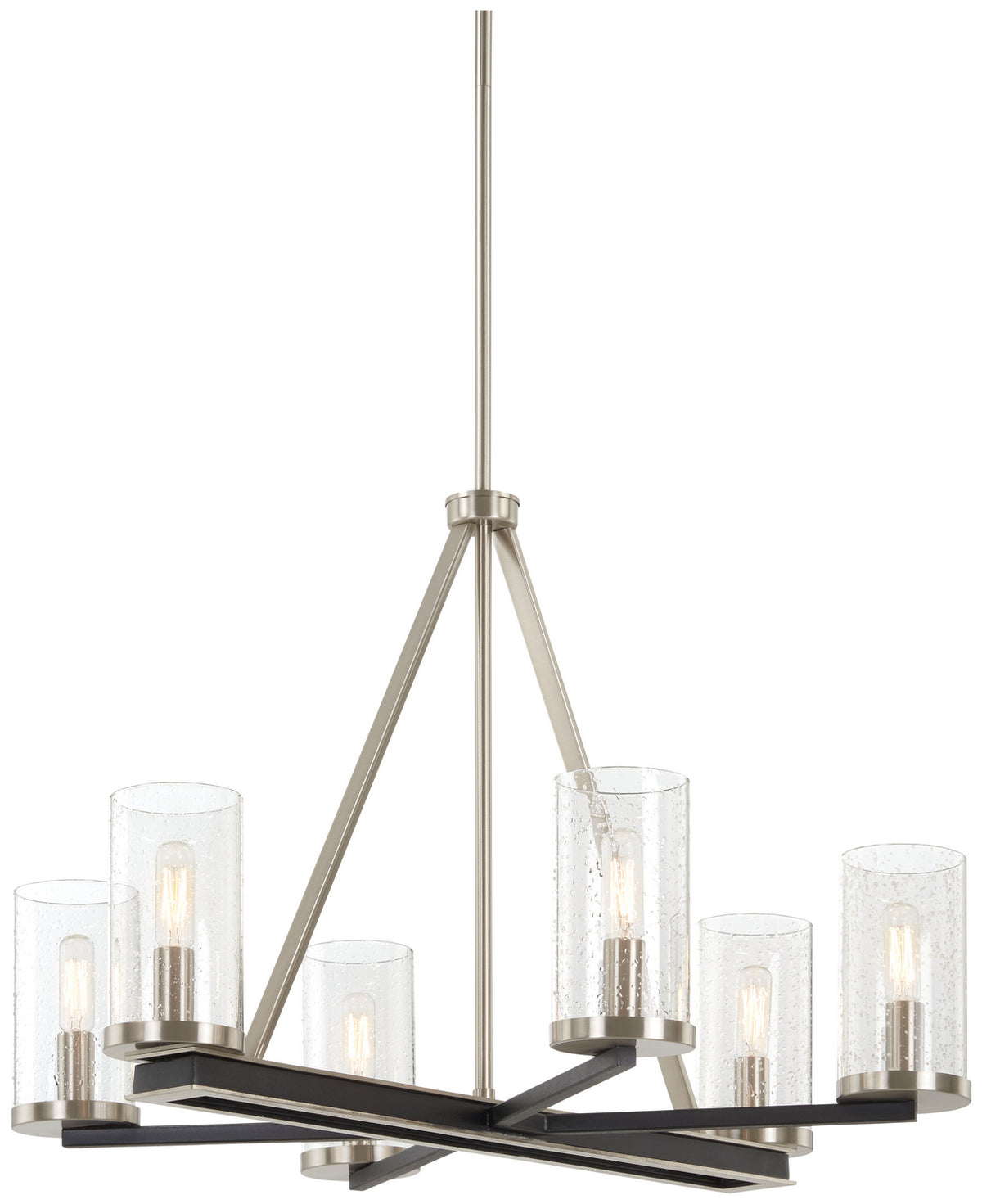 Cole's Crossing Six Light Chandelier in Coal w/Brushed Nickel