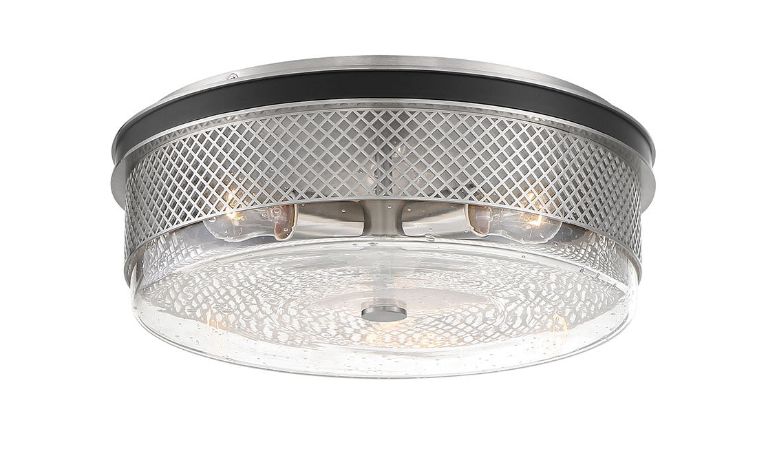Cole's Crossing Three Light Flush Mount in Coal w/Brushed Nickel