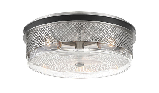 Cole's Crossing Three Light Flush Mount in Coal w/Brushed Nickel