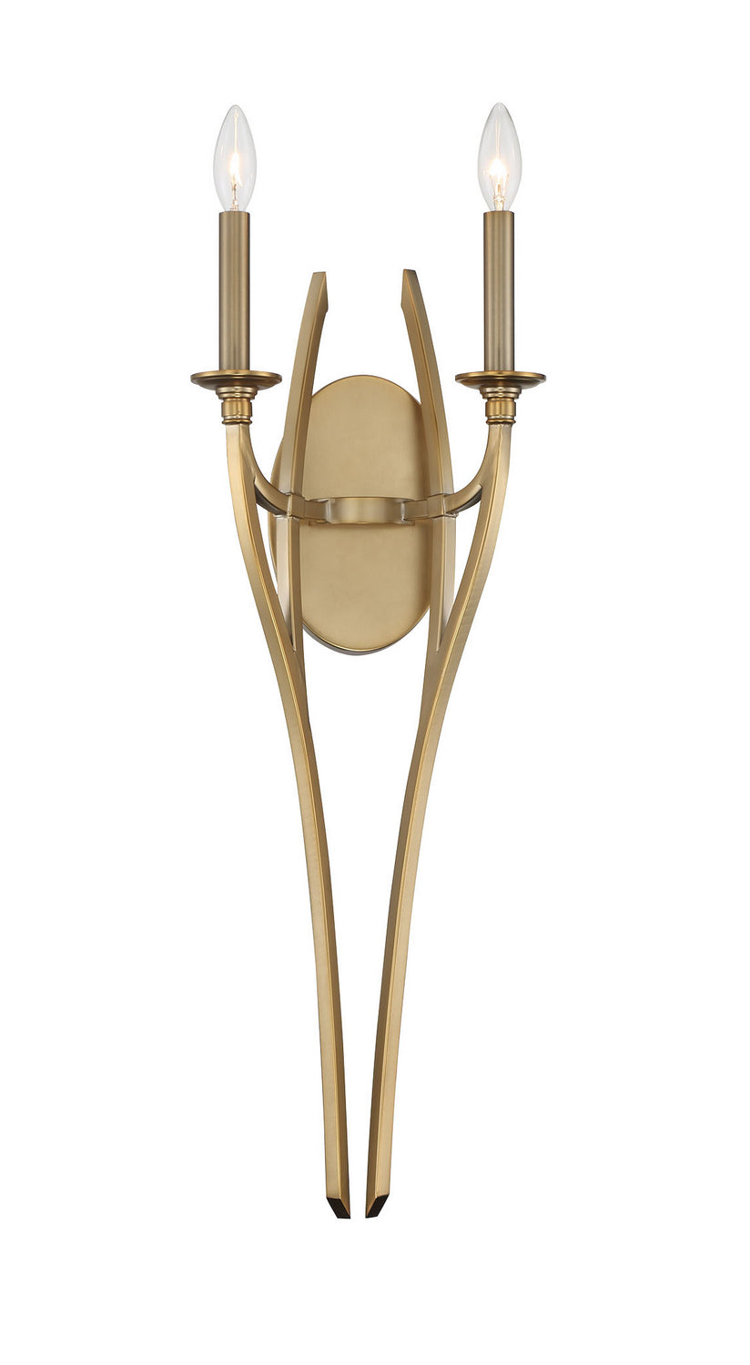 Covent Park Two Light Wall Sconce in Honey Brushed Gold