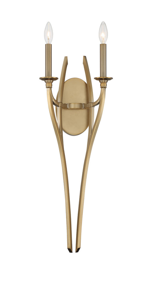Covent Park Two Light Wall Sconce in Honey Brushed Gold