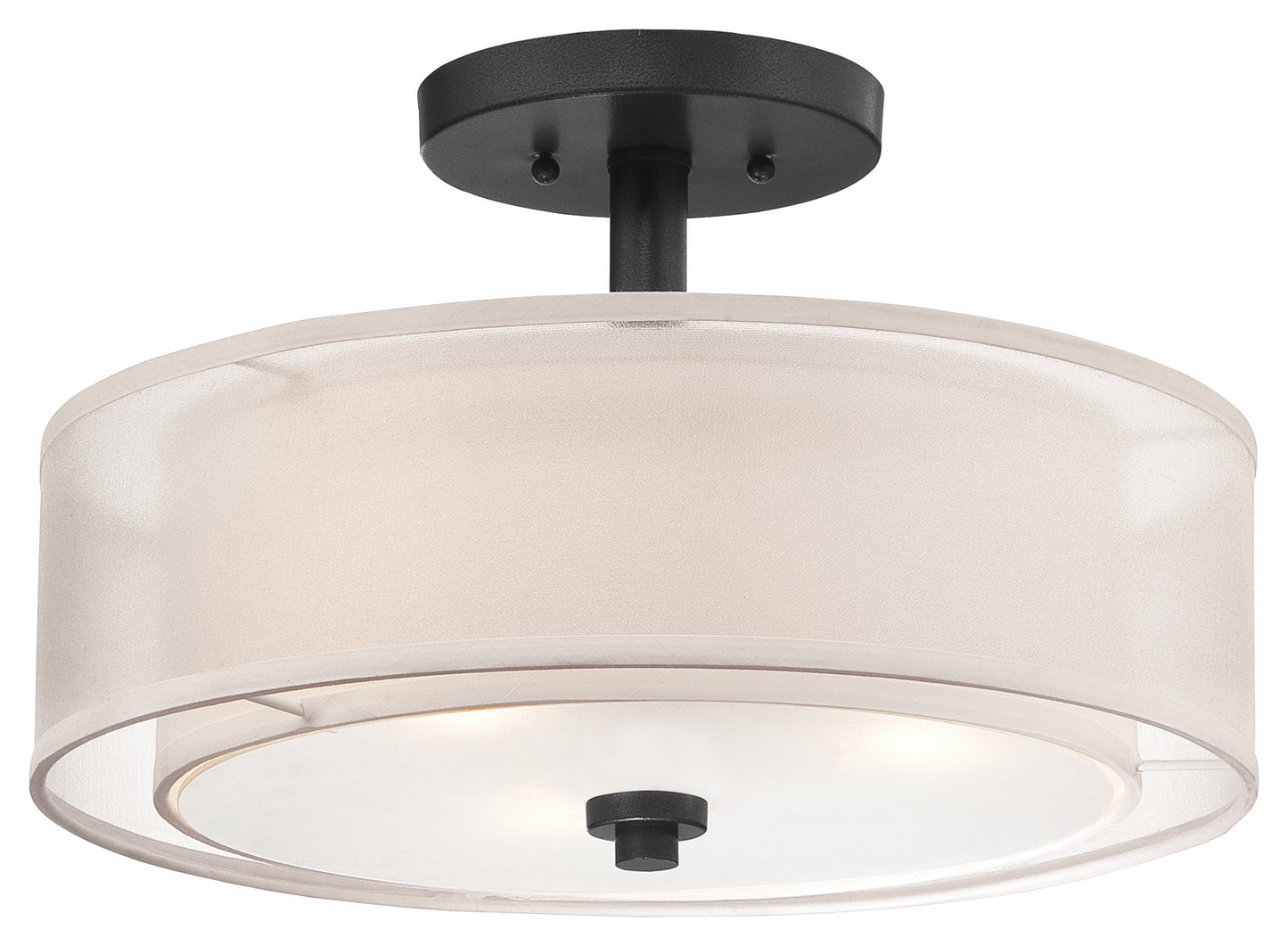 Parsons Studio Three Light Semi Flush Mount in Sand Coal