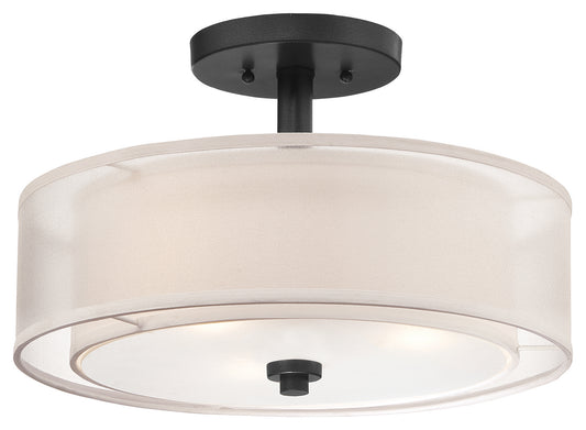 Parsons Studio Three Light Semi Flush Mount in Sand Coal