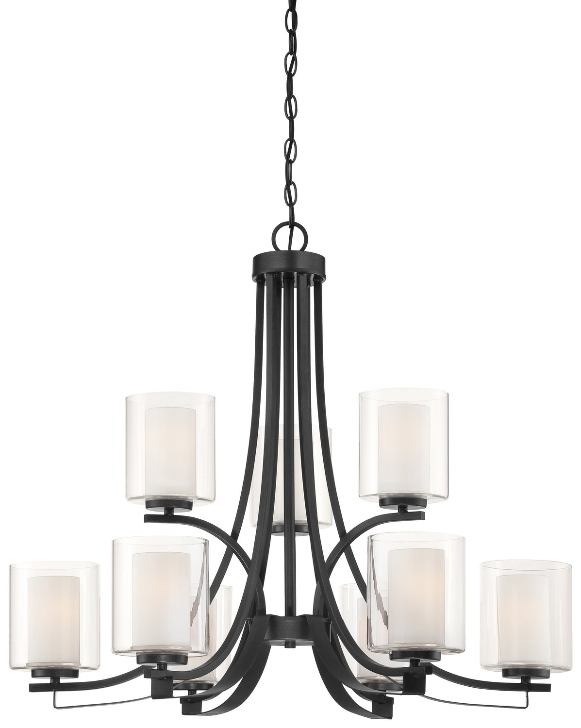Parsons Studio Nine Light Chandelier in Sand Coal