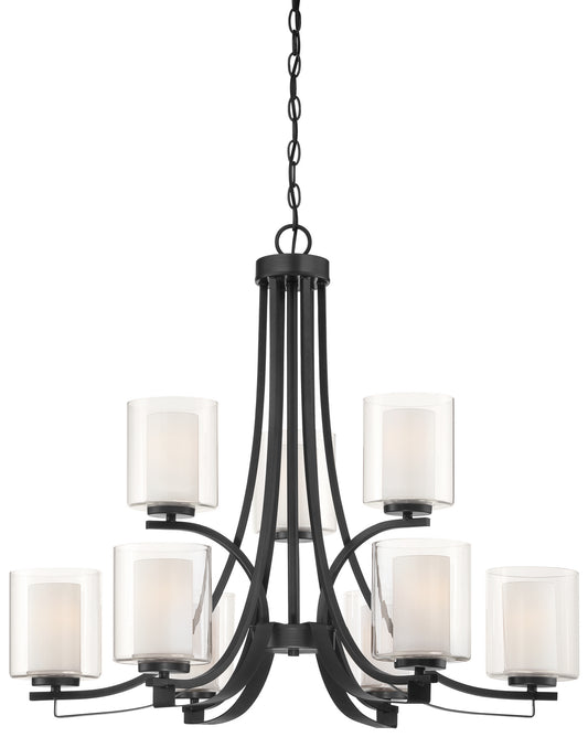 Parsons Studio Nine Light Chandelier in Sand Coal
