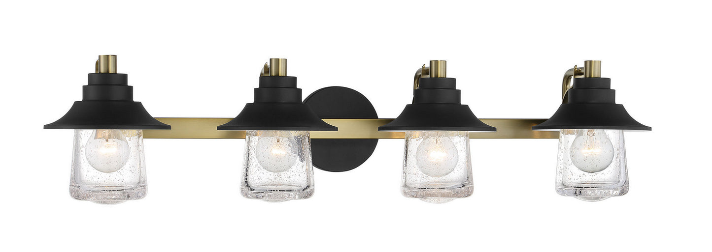 Westfield Manor Four Light Bath in Sand Coal w/Soft Brass