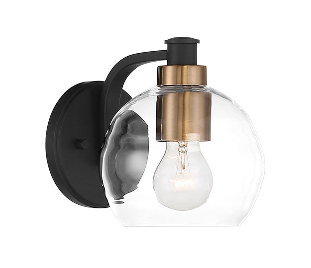 Keyport One Light Bath in Sand Coal w/Natural Brushed Brass
