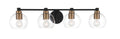 Keyport Four Light Bath in Sand Coal w/Natural Brushed Brass