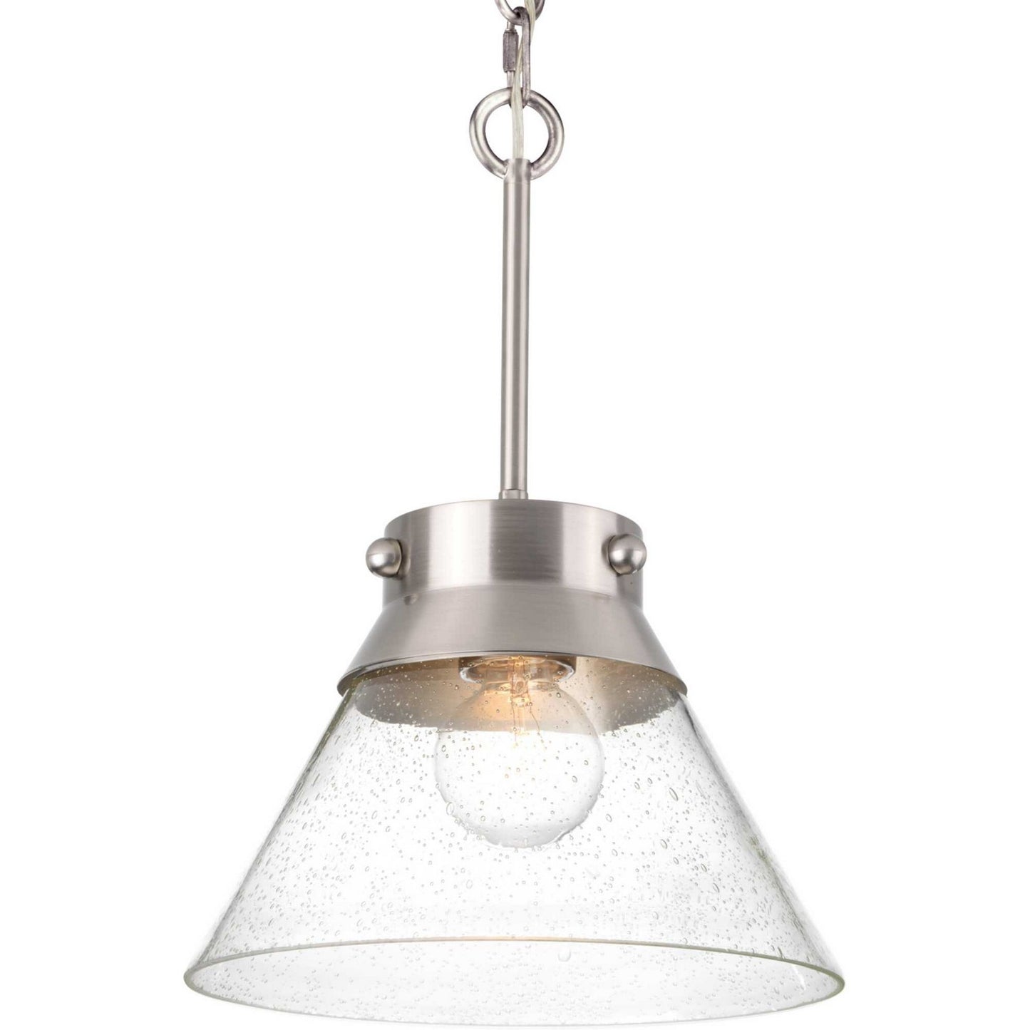 Point Dume-Tapia Tail One Light Semi Flush Mount in Brushed Nickel