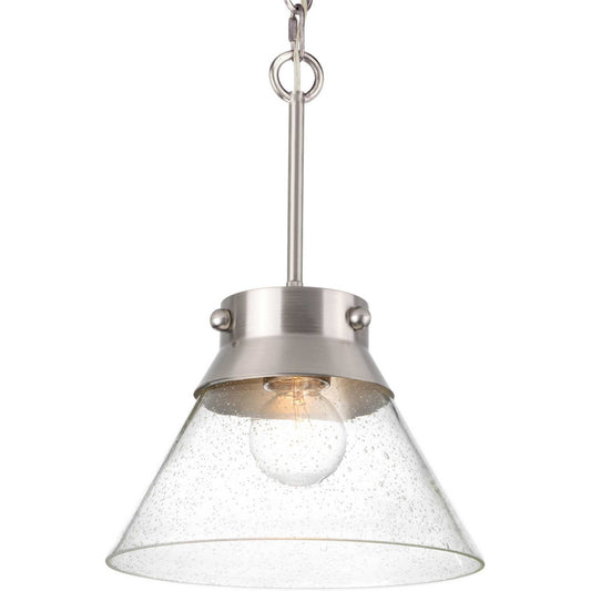 Point Dume-Tapia Tail One Light Semi Flush Mount in Brushed Nickel