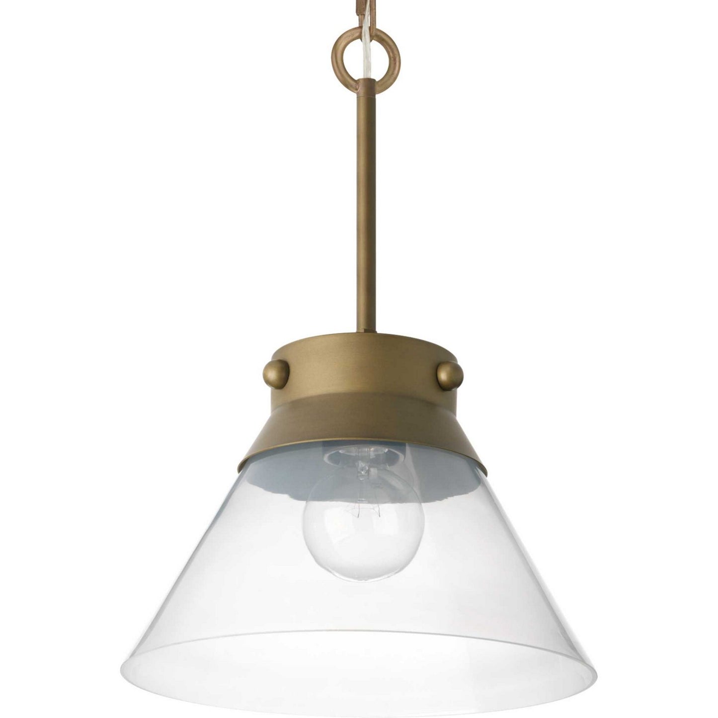 Point Dume-Tapia Tail One Light Semi Flush Mount in Aged Brass