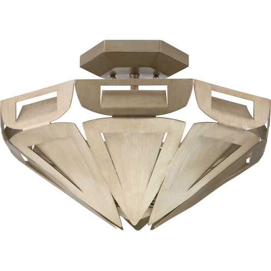 Point Dume-Yerba Three Light Semi Flush Mount in Silver Ridge
