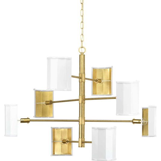 Point Dume-Wandermere Eight Light Chandelier in Brushed Brass