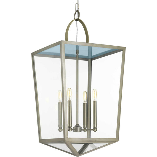 Point Dume-Shearwater Four Light Foyer Pendant in Antique Nickel