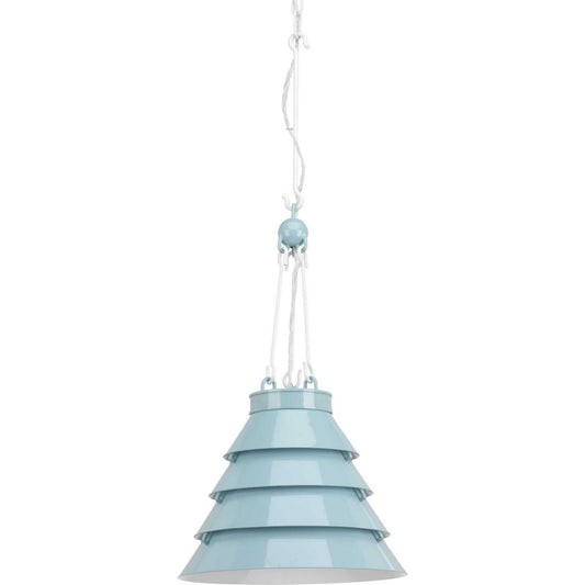 Point Dume-Surfrider One Light Pendant in Matte Blue Enamel