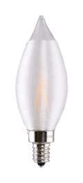 (4-Pack) Satco S11302 4W LED CA11 Candle Bulb, E12 Base, 2700K, 300 Lumens, Satin Spun