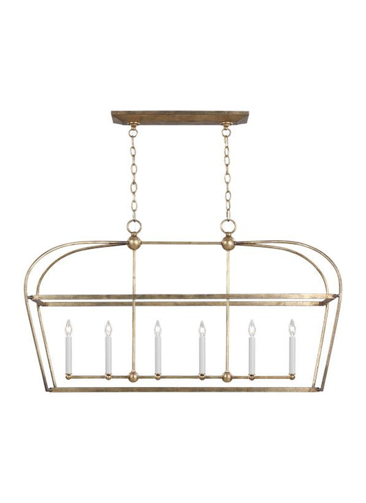Stonington Six Light Chandelier in Antique Gild
