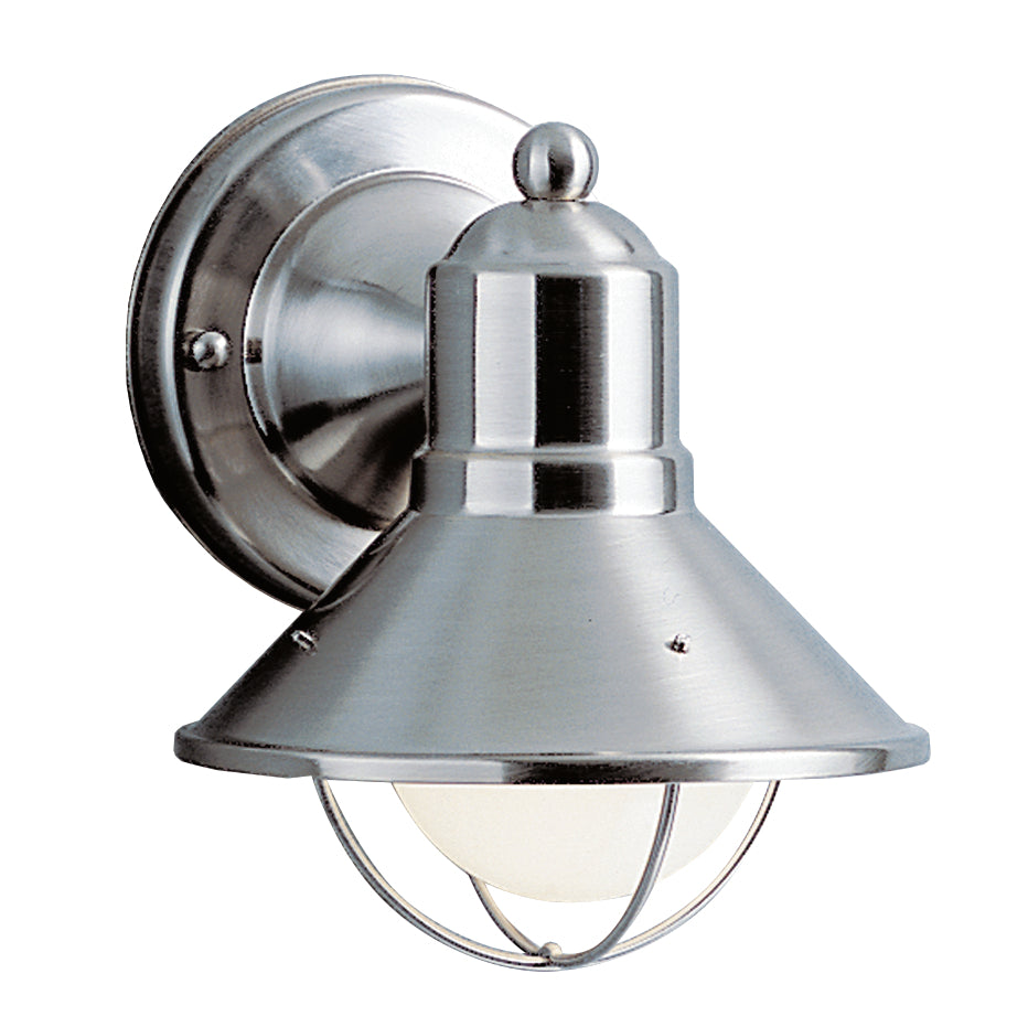 Seaside One Light Outdoor Wall Mount in Brushed Nickel