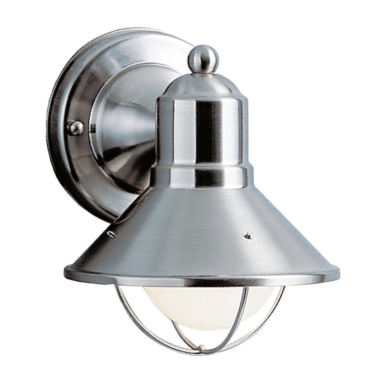 Seaside One Light Outdoor Wall Mount in Brushed Nickel