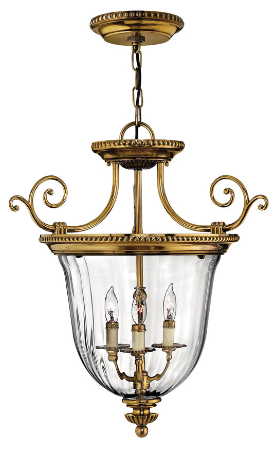Cambridge LED Pendant in Burnished Brass