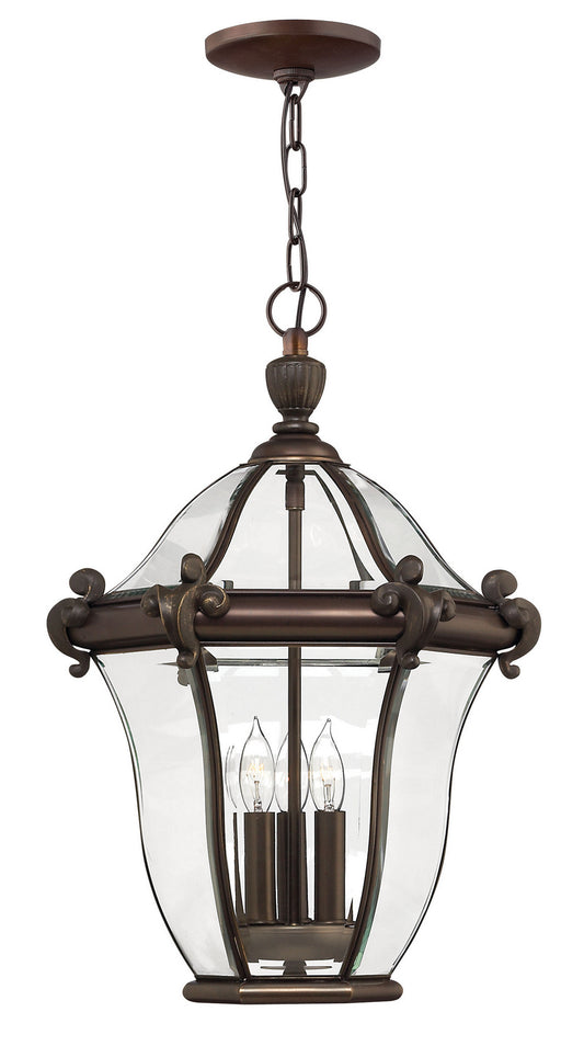 San Clemente LED Hanging Lantern in Copper Bronze
