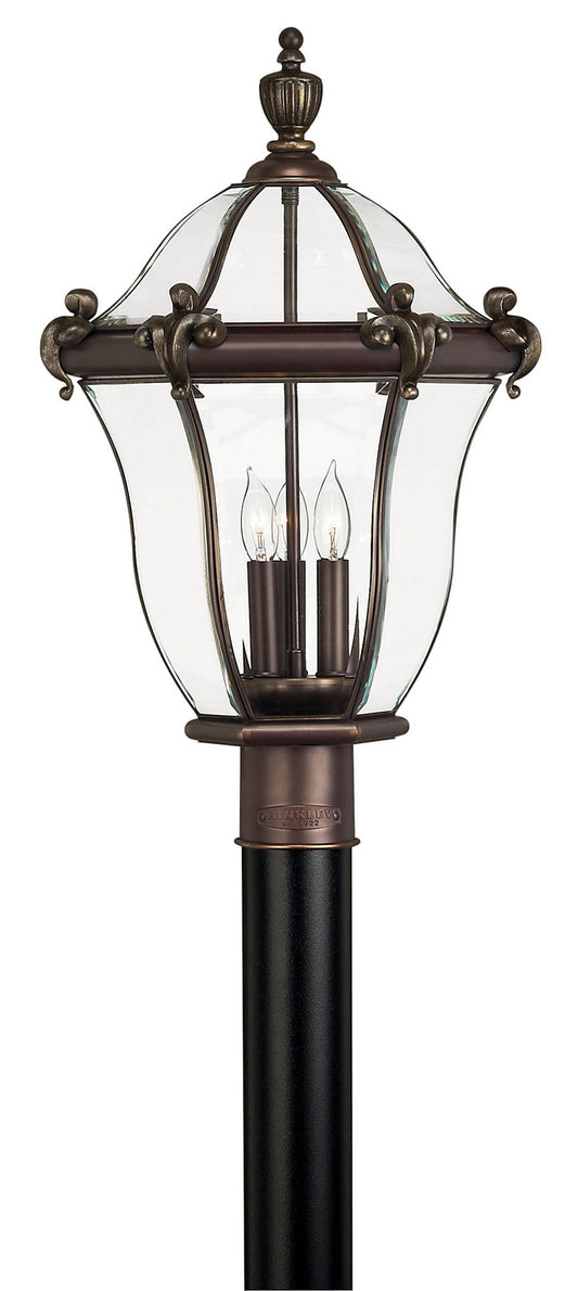 San Clemente LED Post Top or Pier Mount Lantern in Copper Bronze