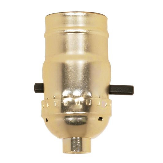 (4-Pack) On-Off Push Thru Socket in Brite Gilt