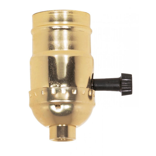 (4-Pack) 3-Way (2 Circuit) Turn Knob Socket With Removable Knob in Brite Gilt