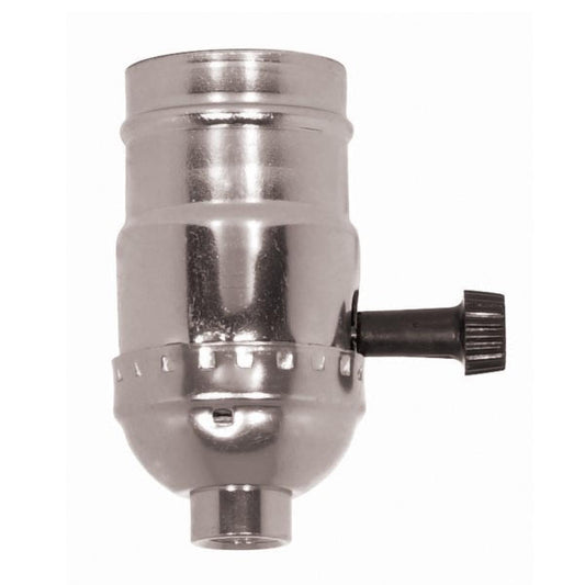 (4-Pack) 3-Way (2 Circuit) Turn Knob Socket With Removable Knob in Nickel