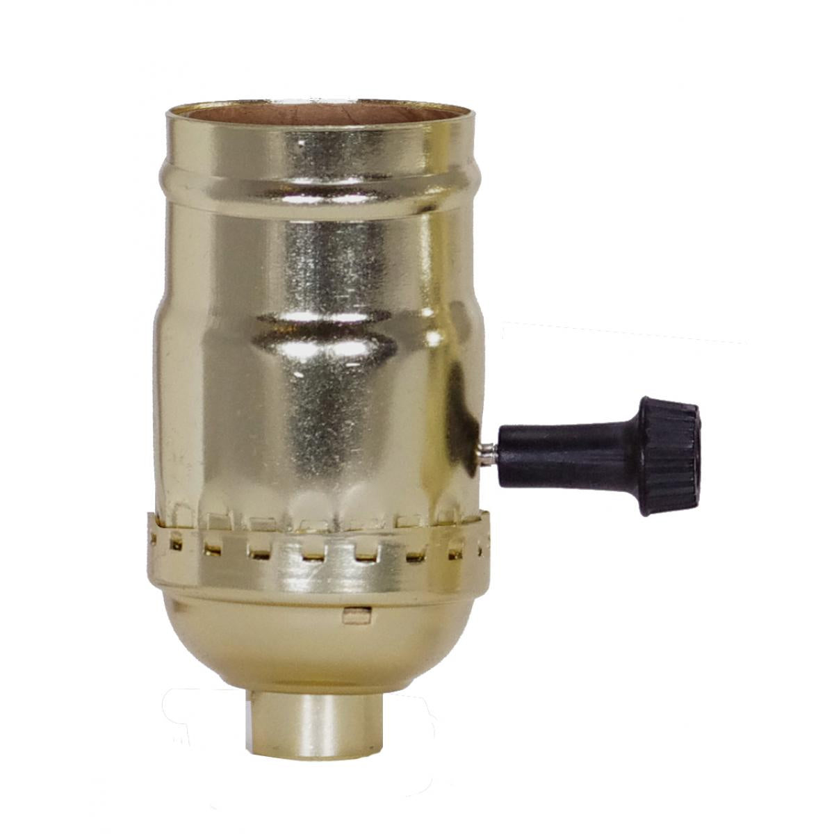 (4-Pack) 3 Terminal (2 Circuit) Turn Knob Socket With Removable Knobs in Brite Gilt