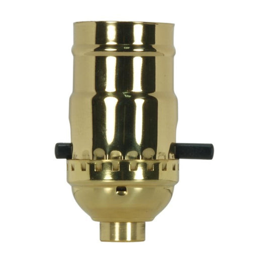 On-Off Push Thru Socket in Polished Brass