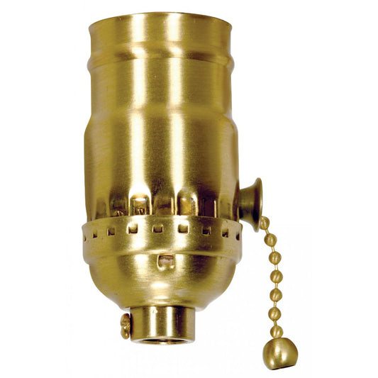 On-Off Pull Chain Socket in Polished Brass