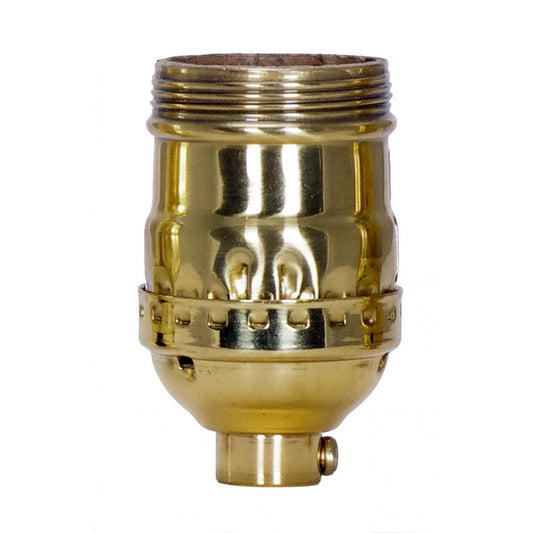 Short Keyless Socket in Polished Brass