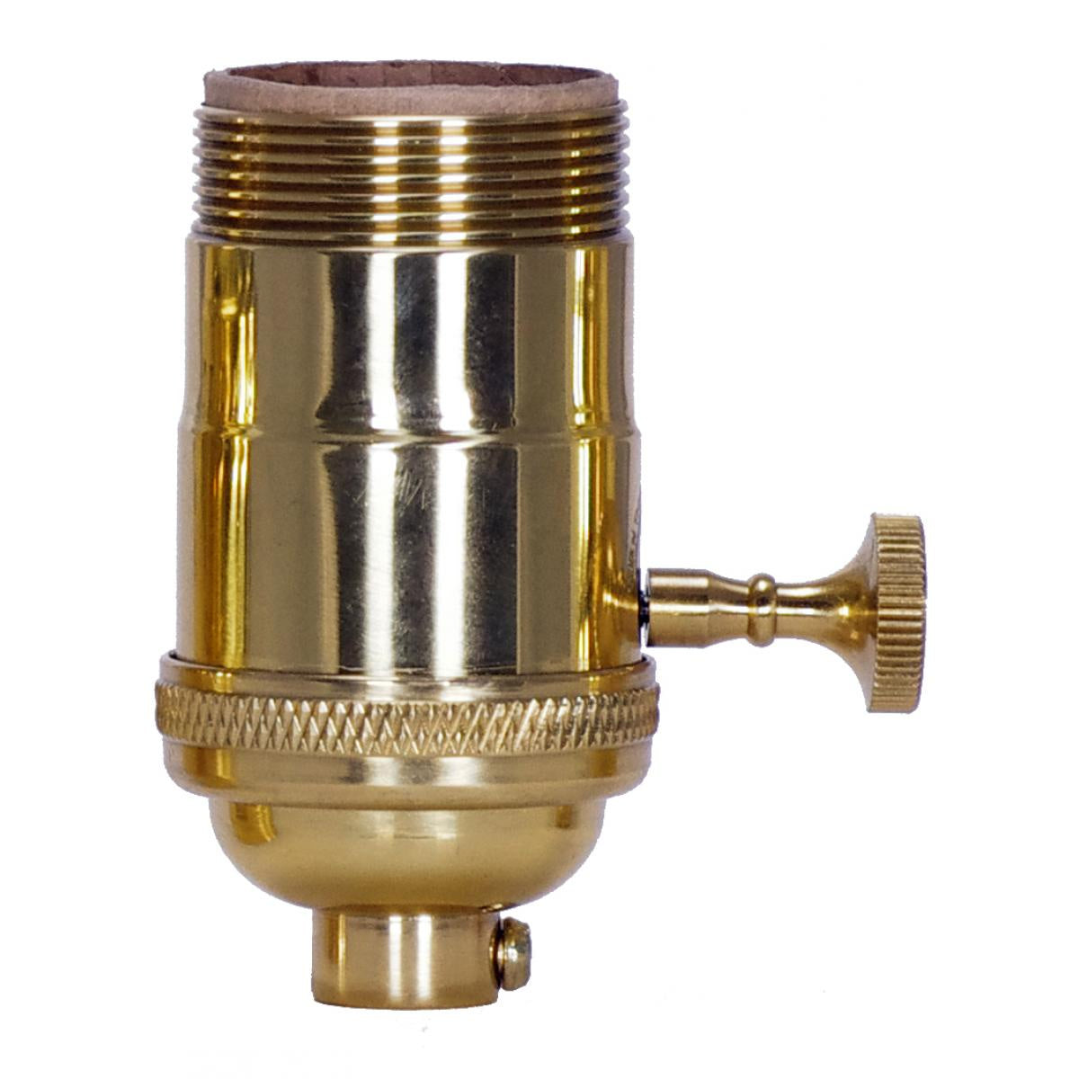 3 Way (2 Circuit) Turn Knob Socket in Polished Brass