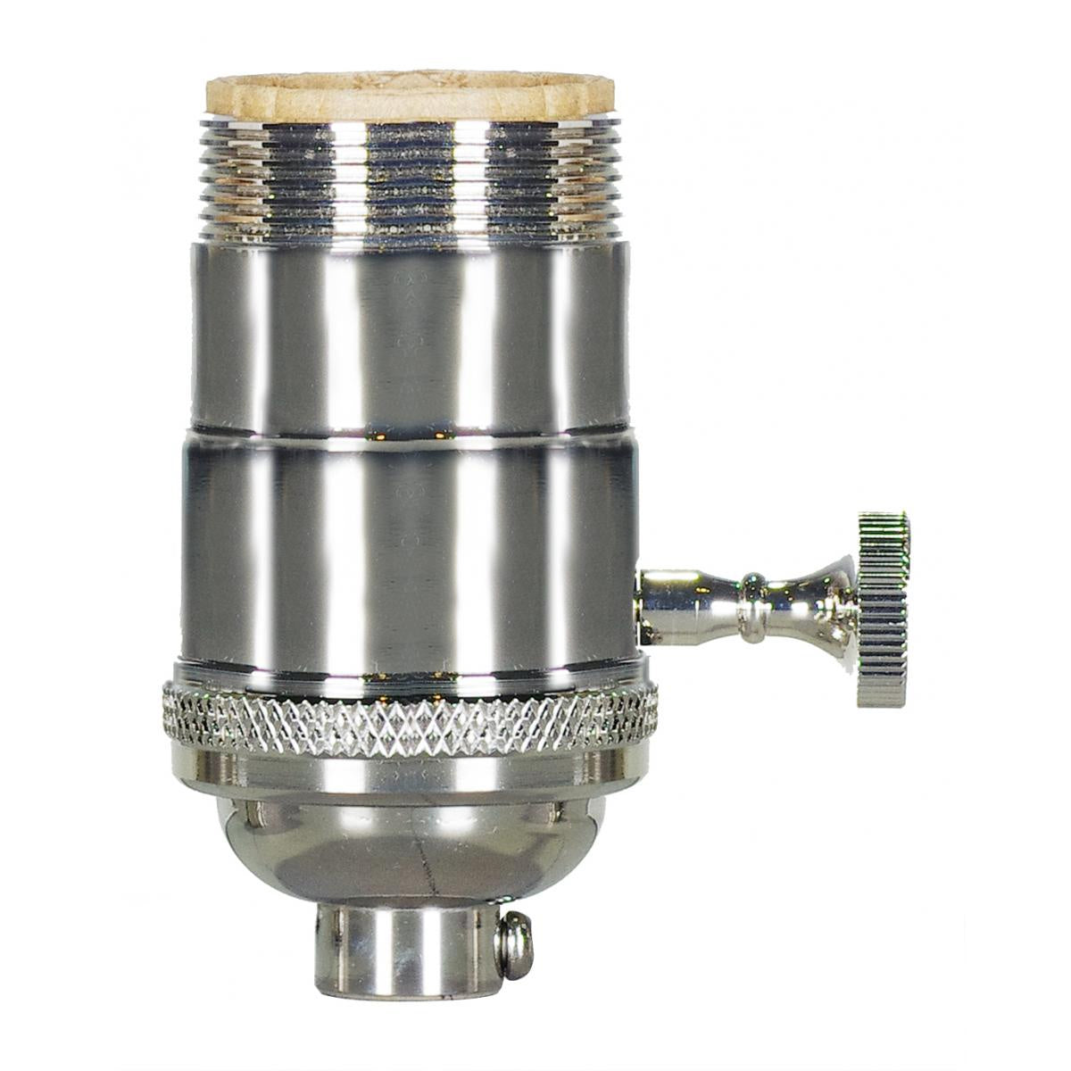 3 Way (2 Circuit) Turn Knob Socket in Polished Nickel