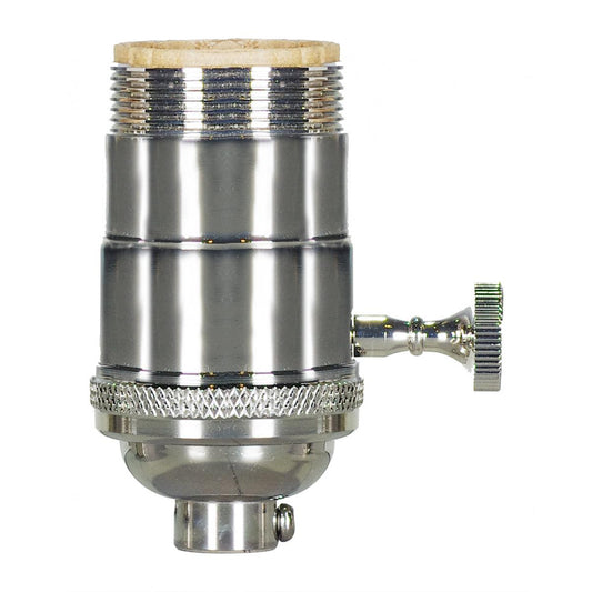 3 Way (2 Circuit) Turn Knob Socket in Polished Nickel