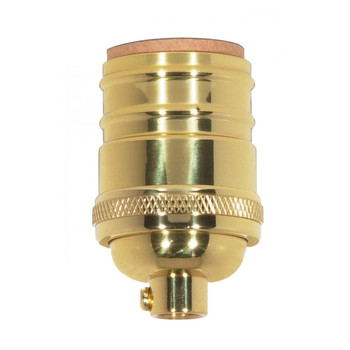 Short Keyless Socket in Polished Brass
