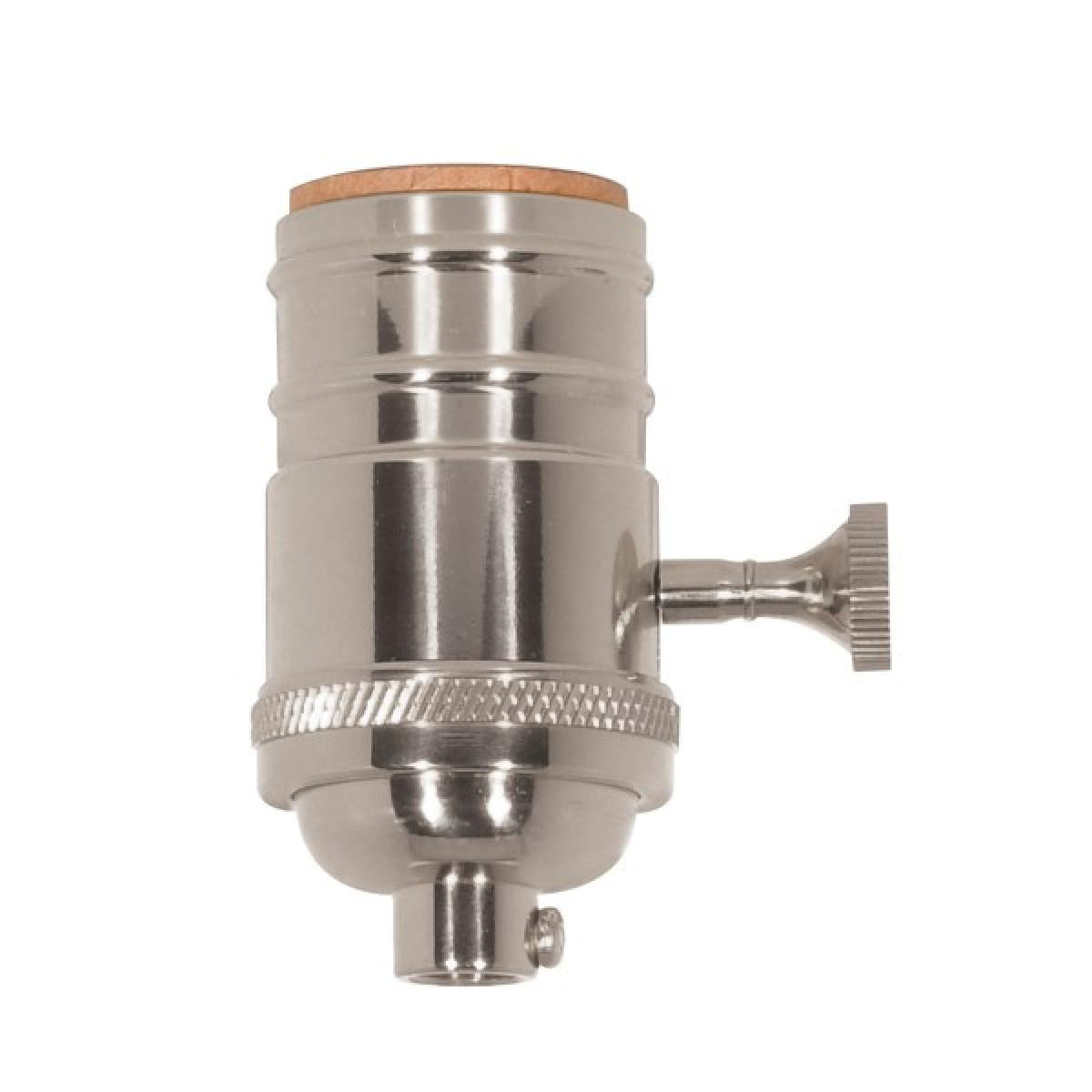 On-Off Turn Knob Socket in Polished Nickel