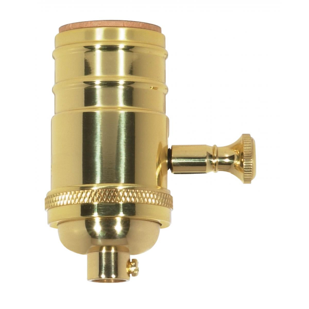 Full Range Turn Knob Dimmer Socket With Removable Knob in Polished Brass
