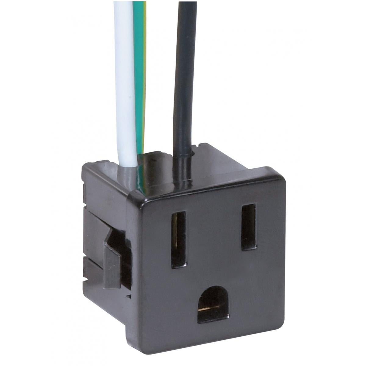 (4-Pack) 3 Wire, 2 Pole Snap-In Convenience Outlet in Black