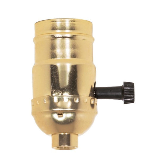(4-Pack) 3-Way (2 Circuit) Turn Knob Socket With Removable Knob in Brite Gilt