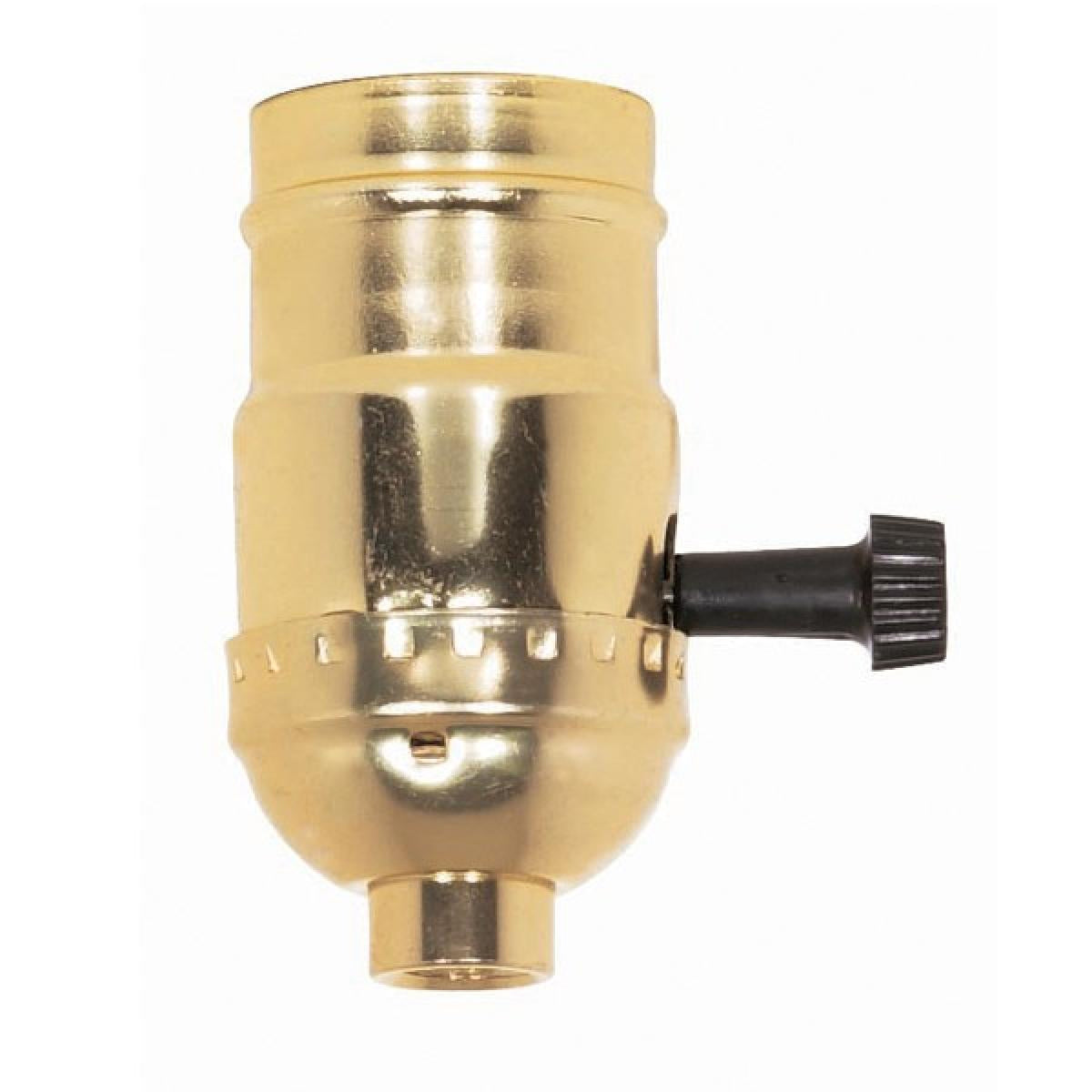 (4-Pack) On-Off Turn Knob Socket With Removable Knob in Brite Gilt