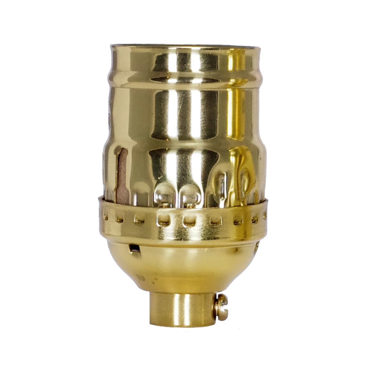 Short Keyless Socket in Polished Brass
