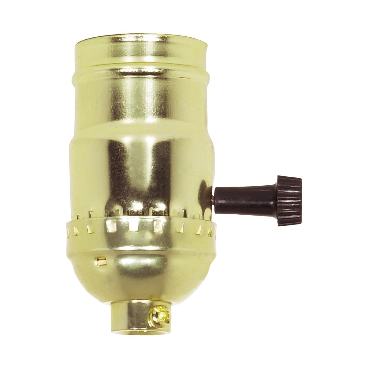 (4-Pack) 3-Way (2 Circuit) Turn Knob Socket With Removable Knob in Brite Gilt