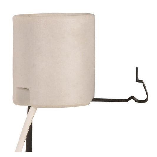 (4-Pack) Keyless Porcelain Socket With Snap-In Clip in White