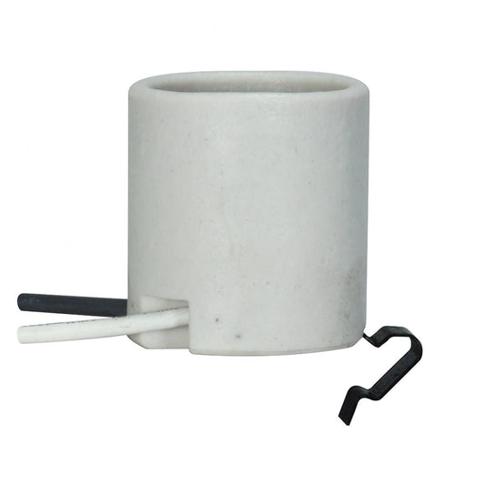 (4-Pack) Keyless Porcelain Socket W/Snap-In Clip in White