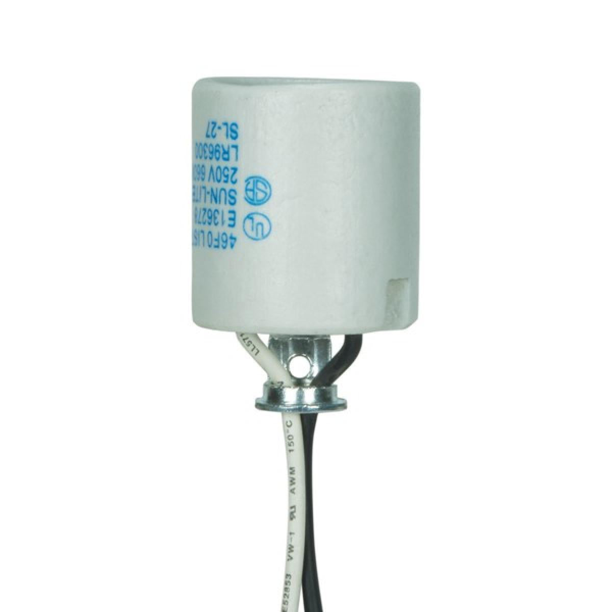 (4-Pack) Keyless Porcelain Socket With Hickey in White