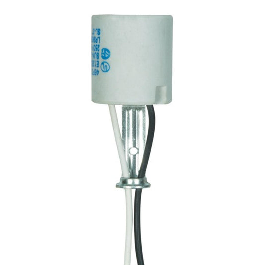 (4-Pack) Keyless Porcelain Socket With Hickey in White